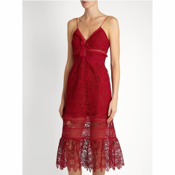 red lace self portrait dress